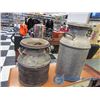Image 1 : Large Metal Cream Cans PRICE TIMES TWO