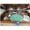 Image 3 : Vintage Wooden Cabinet w/Phonograph & Records