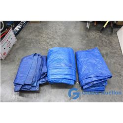 (3) Blue Tarps