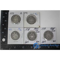 (5) Proof-Like 50 Cent Coins