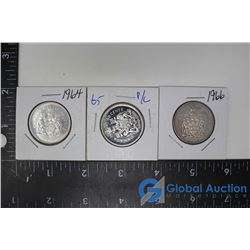 (3) Silver Fifty Cent Coins