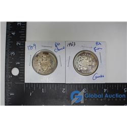 (2) Silver Fifty Cent Coins