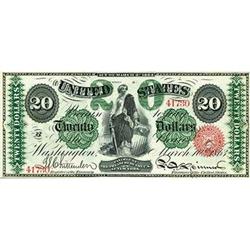 1863, $20 United States Note. Fr-126. KL-525 RAW