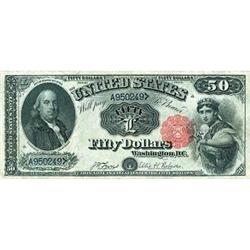 1880, $50 United States Note. Fr-164. KL-684 RAW