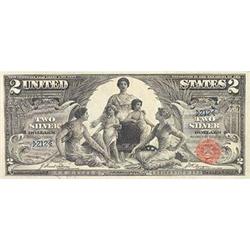 1896, $2 Silver Certificate FR247 PMG Gem Unc 66