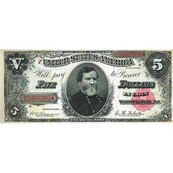 1891, $5 Coin Note. Fr-362. KL-256 RAW