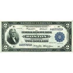 1918, $2 Federal Reserve Bank Note FR748 PMG AU55