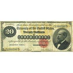 1882, $20 Gold Certificate FR1178 PMG VG10