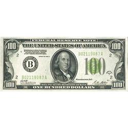 1928-A, $100 Federal Reserve Note. Fr-2151-B RAW