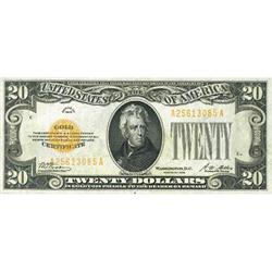 1928, $20 Gold Certificate. Fr-2402. KL-2261 RAW