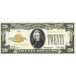 1928, $20 Gold Certificate. Fr-2402. KL-2261 RAW