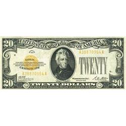 1928, $20 Gold Certificate. Fr-2402. KL-2261 RAW