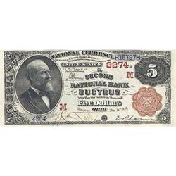 1882, $5 National Bank Note FR467 PMG ChUnc63