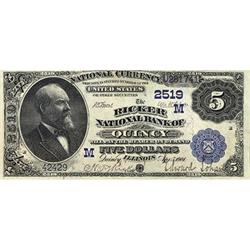 1882, $5 National Bank Note FR574 PMG AU55