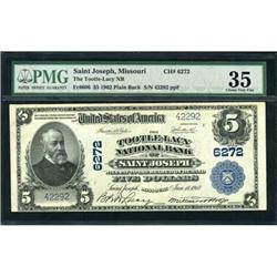 1902, $5 National Bank Note FR606 PMG ChVF35