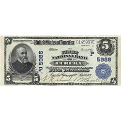 1902, $5 National Bank Note FR608 PMG ChAU58