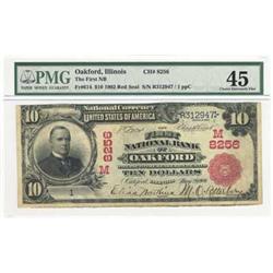 1902, $10 National Bank Note FR614 PMG CHXF45