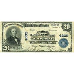 1902, $20 National Bank Note. Fr-654 RAW