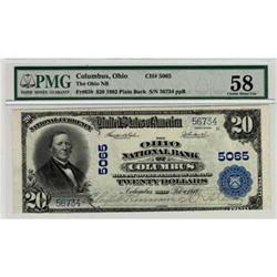 1902, $20 National Bank Note FR658 PMG ChAU58