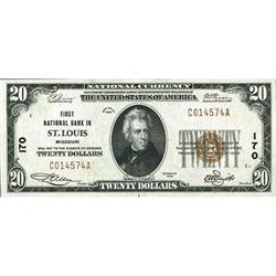 1929, $20 National Bank Note FR1802-1 PMG ChAU58