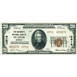 1929, $20 National Bank Note FR1802-2 PMG AU50