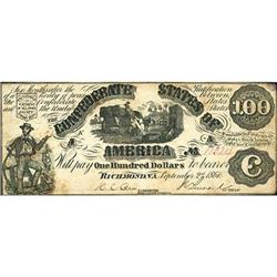 1861. $100 CSA T-13 PMG VF20
