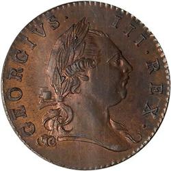 1773 VA 1/2 P Period after GEORGIVS PCGS MS64 RB