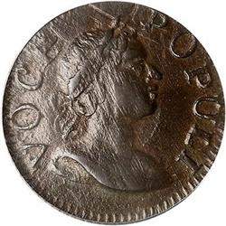 1760 Voce Populi Farthing LG LTRS PCGS MS62 BN