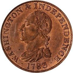1783 Washington & Independence Cent Restrike. PCGS PF64