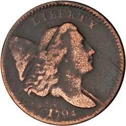 1794 Liberty Cap Half Cent. Sm Edge Letters. G5