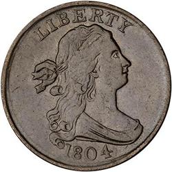 1804 Draped Bust Half Cent. Plain 4. EF40