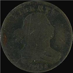 1805 Draped Bust Half Cent. Sm 5, stems. AG3