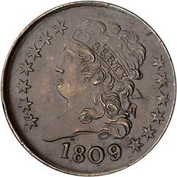 1809/6 Classic Head Half Cent. AU58