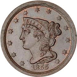 1855 Coronet Head Half Cent. MS62