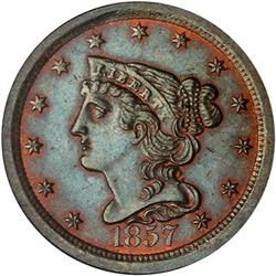 1857 Coronet Head Half Cent. NGC MS66