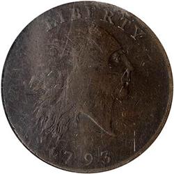 1793 Flowing Hair Cent. Chain reverse, AMERI. NGC VF35
