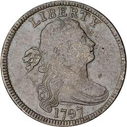 1797 Draped Bust Cent. Stemless Wreath. VG8