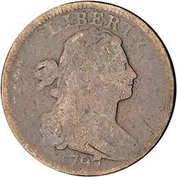 1797 Draped Bust Cent. Stemless Wreath. AG3