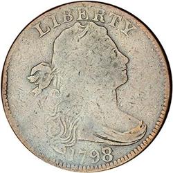 1798/7 Draped Bust Cent. Style I Hair. VG7