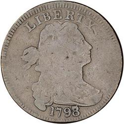 1798/7 Draped Bust Cent. Style I Hair. G6