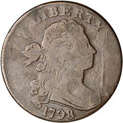 1798 Draped Bust Cent. Reverse of 1796. VG7