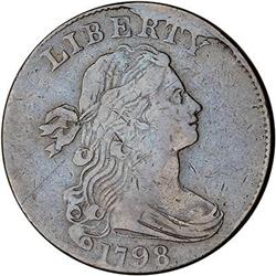 1798 Draped Bust Cent. Style I Hair, Sm 8. F12