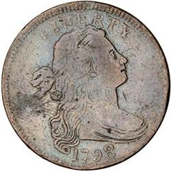 1798 Draped Bust Cent. Style I Hair, Lg 8. VG10