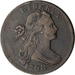 1798 Draped Bust Cent. Style I Hair, Lg 8. VG10