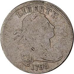 1798 Draped Bust Cent. Style I Hair, Lg 8. VG8
