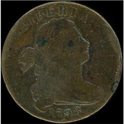 1798 Draped Bust Cent. Style I Hair, Sm 8. VG7