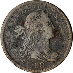 1798 Draped Bust Cent. Style I Hair, Lg 8. VG7