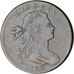 1798 Draped Bust Cent. Style II Hair, Sm 8. F15