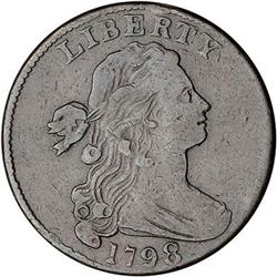1798 Draped Bust Cent. Style II Hair, Lg 8. F12