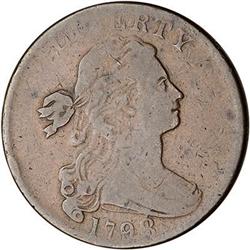 1798 Draped Bust Cent. Style II Hair, Lg 8. VG10